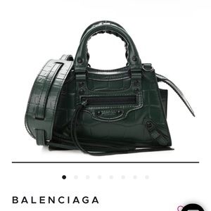 Used BALENCIAGA Calfskin Crocodile Embossed Neo Classic